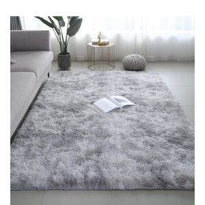 Plush Gray Area Rug Shaggy 3X5 Ultra Soft Fluffy